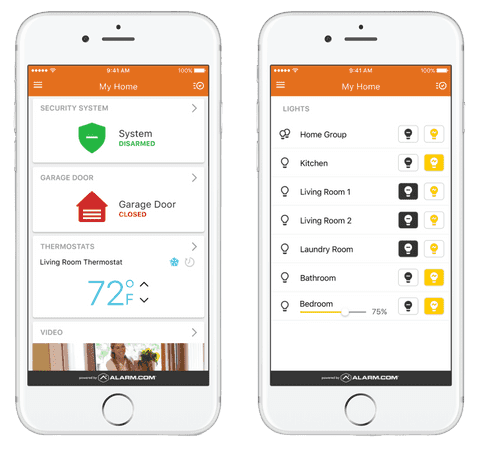 Application Alarm.com sur mobile